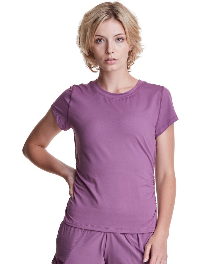 Camiseta Champion Mujer - Soft Touch Ruched Side ( Moradas ) 3972601-JH